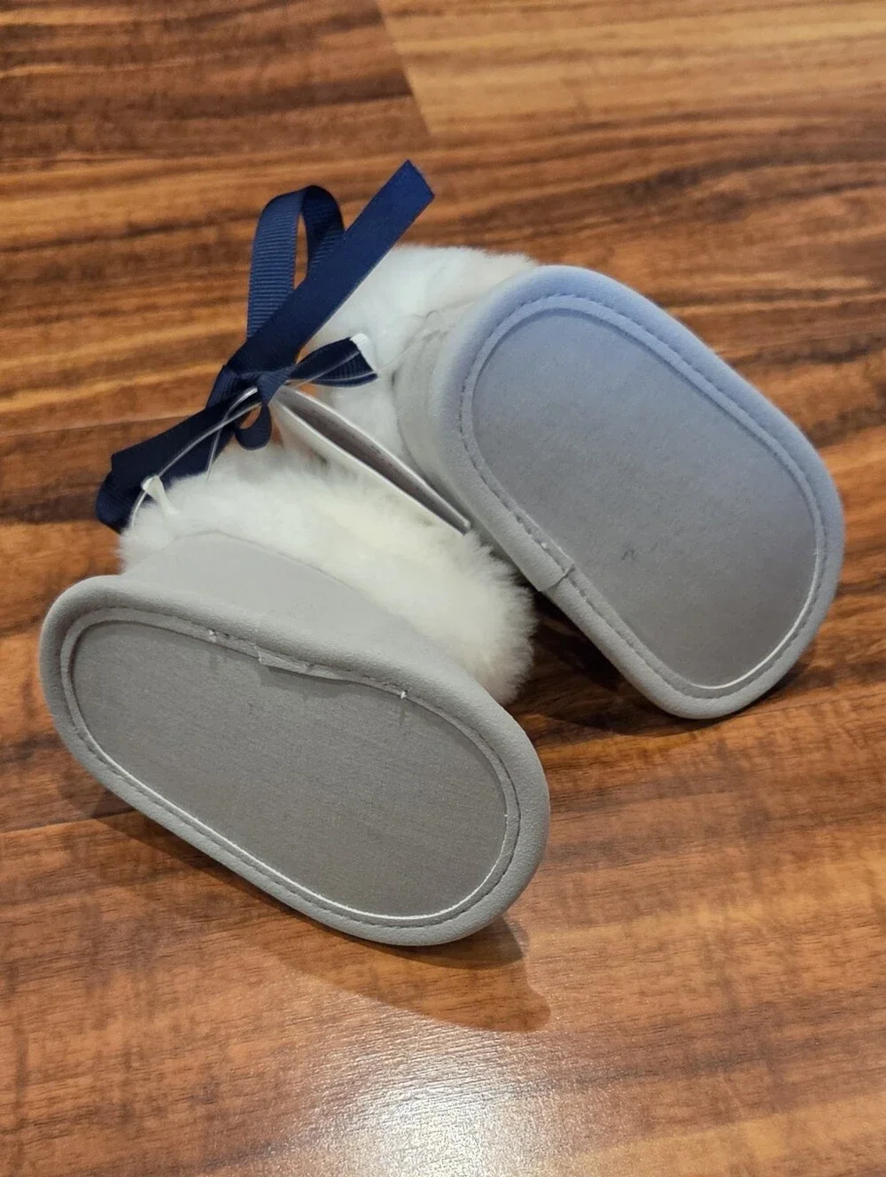 Janie and Jack NWT Size 0 (Newborn) Gray Fur Booties